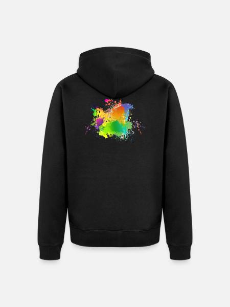 Splashes of colour - Unisex Premium Organic Zip Hoodie - black