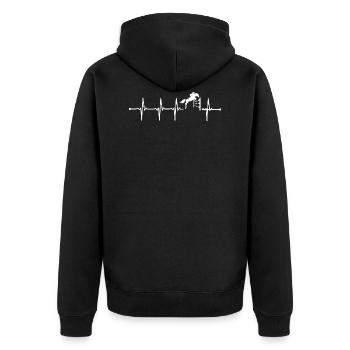 J'aime les chevaux cadeau équestre battement de coeur - Veste à capuche bio Premium Unisexe - noir - Dos - Nico (187cm)