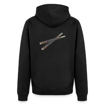 Billard Billardkugeln - Unisex Premium Bio Zip Hoodie - Schwarz - Hinten - Nico (187cm)