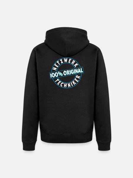 Netzwerktechniker Geschenk Geschenkidee Netzwerke - Unisex Premium Bio Zip Hoodie - Schwarz
