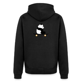 Panda sur planche à roulettes - Veste à capuche bio Premium Unisexe - noir - Dos - Nico (187cm)