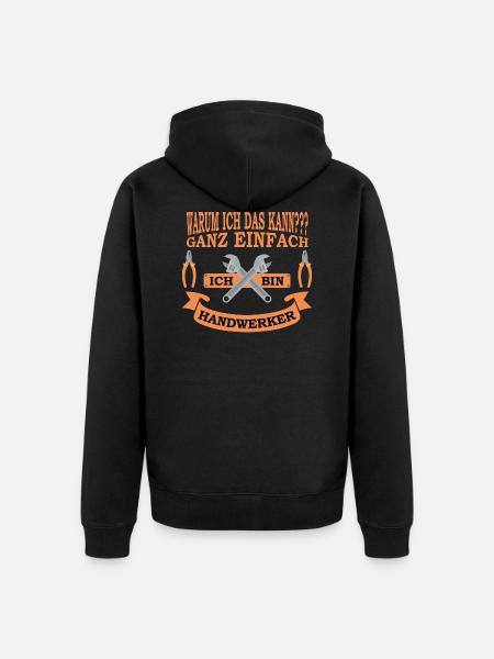 Handwerker - Unisex Premium Bio Zip Hoodie - Schwarz