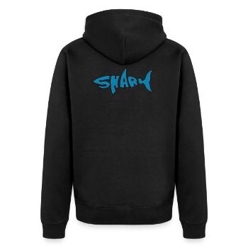 Shark - Unisex Premium Bio Zip Hoodie - Schwarz - Hinten - Nico (187cm)