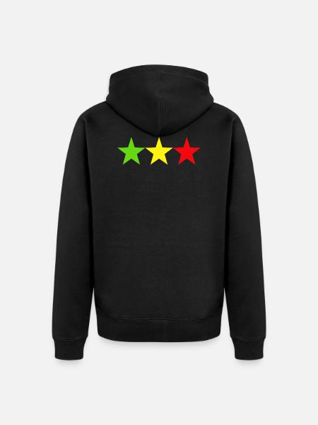 Rasta Stars Reggae - Unisex Premium Bio Zip Hoodie - Schwarz
