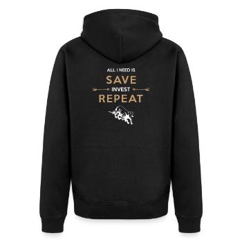 SAVE INVEST REPEAT - Veste à capuche bio Premium Unisexe - noir - Dos - Nico (187cm)