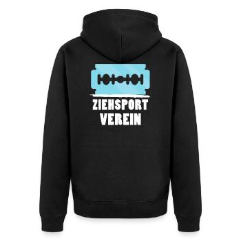 Ketamin T-Shirts | Keta Techno Drogen Geschenkidee - Unisex Premium Bio Zip Hoodie - Schwarz - Hinten - Nico (187cm)