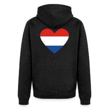 Coeur Pays-Bas Hollande - Veste à capuche bio Premium Unisexe - noir - Dos - Nico (187cm)
