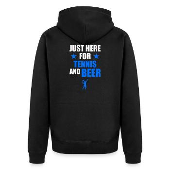 Tennis und Bier - Unisex Premium Bio Zip Hoodie - Schwarz - Hinten - Nico (187cm)