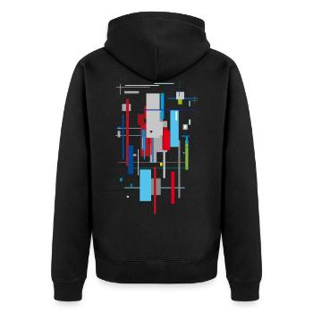 Abstract Bauhaus pattern - Unisex Premium Organic Zip Hoodie - black - Back - Nico (187cm)