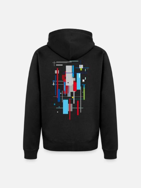 Abstract Bauhaus pattern - Unisex Premium Organic Zip Hoodie - black