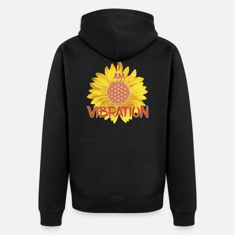 I AM VIBRATION - Unisex Premium Bio Zip Hoodie - Schwarz