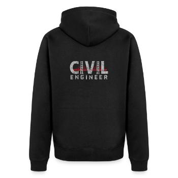 Civil Engineer Civil Engineer Building Engineer - Unisex Premium Organic Zip Hoodie - black - Back - Nico (187cm)