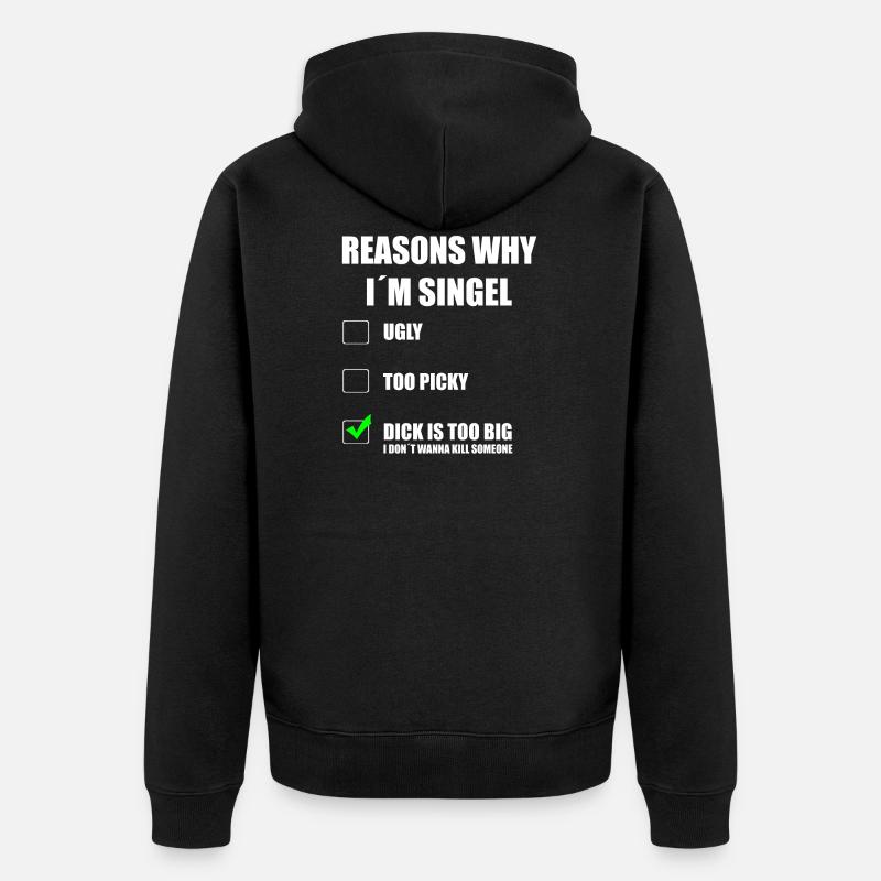 ich bin Singel - Unisex Premium Bio Zip Hoodie - Schwarz