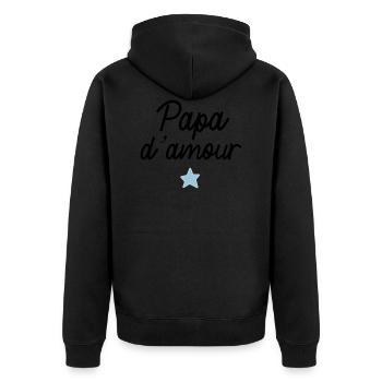 Papa d amour e toile - Veste à capuche bio Premium Unisexe - noir - Dos - Nico (187cm)