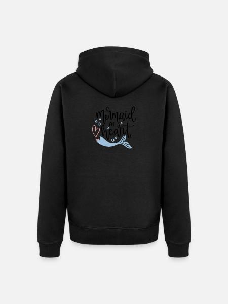 Mermaid at heart - Unisex Premium Organic Zip Hoodie - black