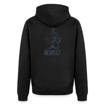 Kampfsport MMA Geschenk Judo Karate Taekwondo - Unisex Premium Bio Zip Hoodie - Schwarz - Hinten - Nico (187cm)