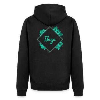 Ibiza - Veste à capuche bio Premium Unisexe - noir - Dos - Nico (187cm)