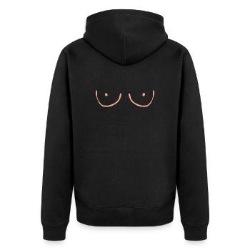 Cadeau de féminisme de sein - Veste à capuche bio Premium Unisexe - noir - Dos - Nico (187cm)