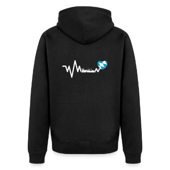 Bayern Bavaria heartbeat heartbeat love pride - Unisex Premium Organic Zip Hoodie - black - Back - Nico (187cm)