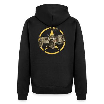 Véhicule militaire hors route - Veste à capuche bio Premium Unisexe - noir - Dos - Nico (187cm)