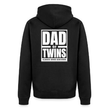 Papa de jumeaux classique sur père jumeaux achive - Veste à capuche bio Premium Unisexe - noir - Dos - Nico (187cm)