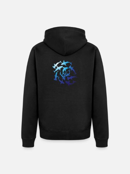 Requins partout - Veste à capuche bio Premium Unisexe - noir