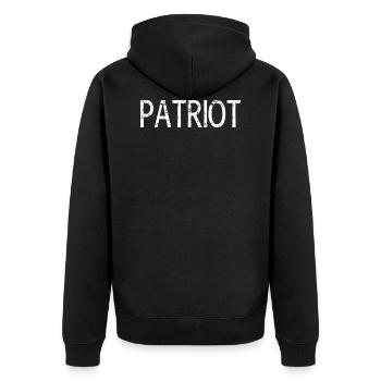 Patriot Nationalstolz Stolz Heimat - Unisex Premium Bio Zip Hoodie - Schwarz - Hinten - Nico (187cm)