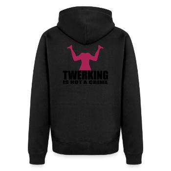 twerking fun citation crime - Veste à capuche bio Premium Unisexe - noir - Dos - Nico (187cm)
