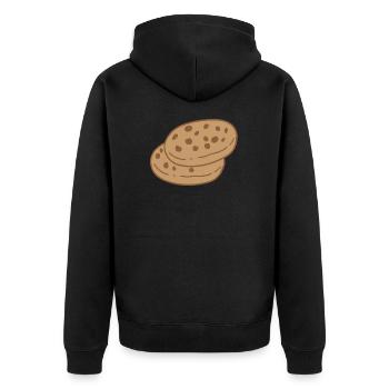 süße braune Kekse - Unisex Premium Bio Zip Hoodie - Schwarz - Hinten - Nico (187cm)