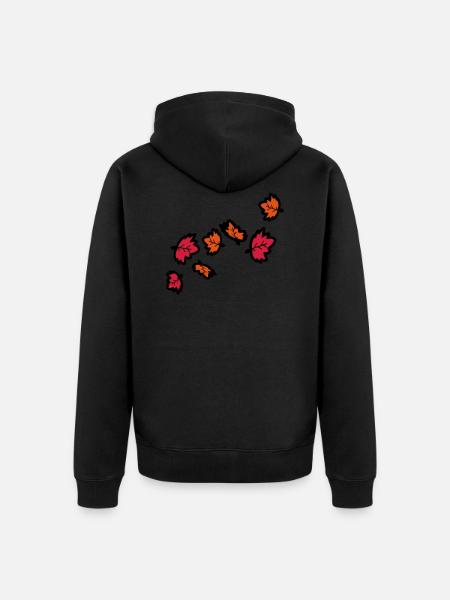 Foglie di acero autunno - Felpa con cappuccio ecologica premium unisex - nero
