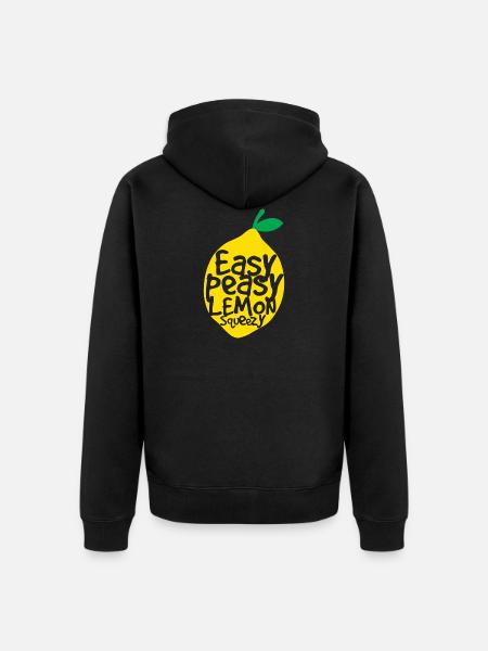 easy peasy lemon squeezy - Unisex Premium Organic Zip Hoodie - black