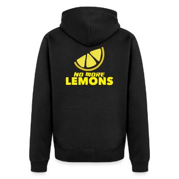 no more lemons - Unisex Premium Bio Zip Hoodie - Schwarz - Hinten - Nico (187cm)