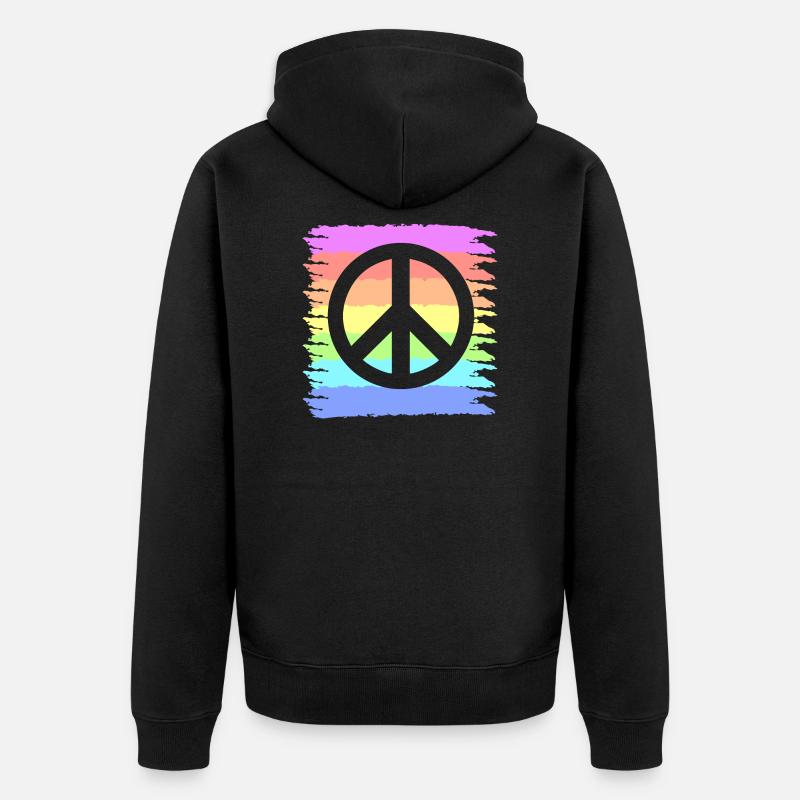 Hippie | Fredstecken Hippier älskar presentidéer - Ekologisk premiumluvjack unisex - svart
