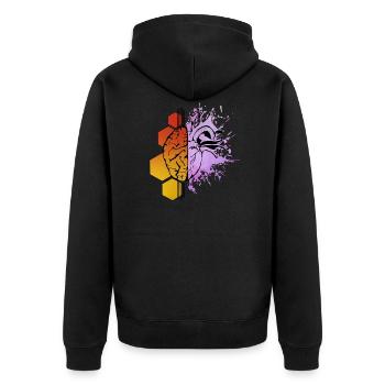 Brain and Heart - Unisex Premium Organic Zip Hoodie - black - Back - Nico (187cm)