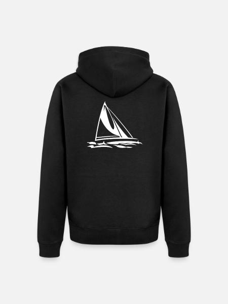 sailboat - Unisex Premium Organic Zip Hoodie - black