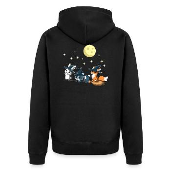 Halloween Night - Unisex Premium Bio Zip Hoodie - Schwarz - Hinten - Nico (187cm)