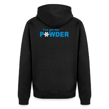 snow - Unisex Premium Organic Zip Hoodie - black - Back - Nico (187cm)