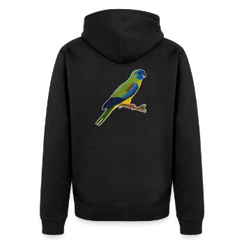 conception d'oiseau perruche jz.birds - Veste à capuche bio Premium Unisexe - noir - Dos - Nico (187cm)