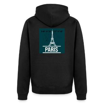 Tour eiffel paris - Veste à capuche bio Premium Unisexe - noir - Dos - Nico (187cm)