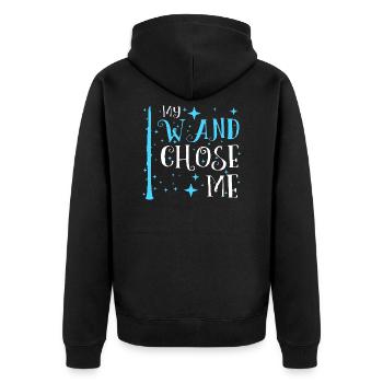 Klarinette Holzbläser Musik Klarinettist Geschenk - Unisex Premium Bio Zip Hoodie - Schwarz - Hinten - Nico (187cm)
