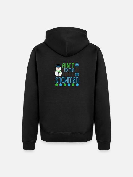 Snowman - Unisex Premium Organic Zip Hoodie - black