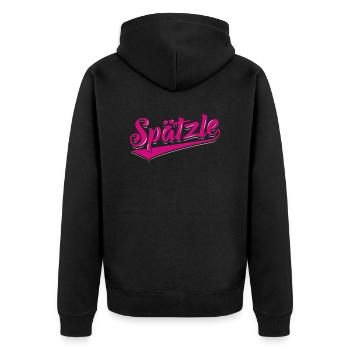 Spätzle | Schwäbisch Maultaschen Rezepte Geschenke - Unisex Premium Bio Zip Hoodie - Schwarz - Hinten - Nico (187cm)