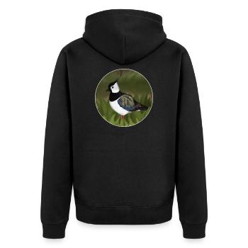 jz.birds Lapwing Bird Design Illustration - Unisex Premium Organic Zip Hoodie - black - Back - Nico (187cm)