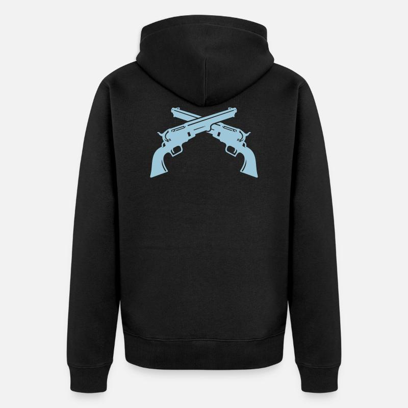 Pistolets Croisés / Colts Croisés (2c) - Veste à capuche bio Premium Unisexe - noir