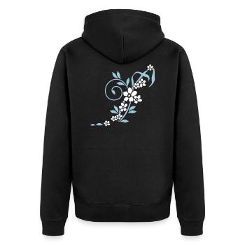 Fleur Vrille / Fleur Tandril (2c) - Veste à capuche bio Premium Unisexe - noir - Dos - Nico (187cm)