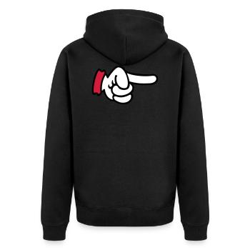 Doigt pointé / doigt pointé (3c) - Veste à capuche bio Premium Unisexe - noir - Dos - Nico (187cm)