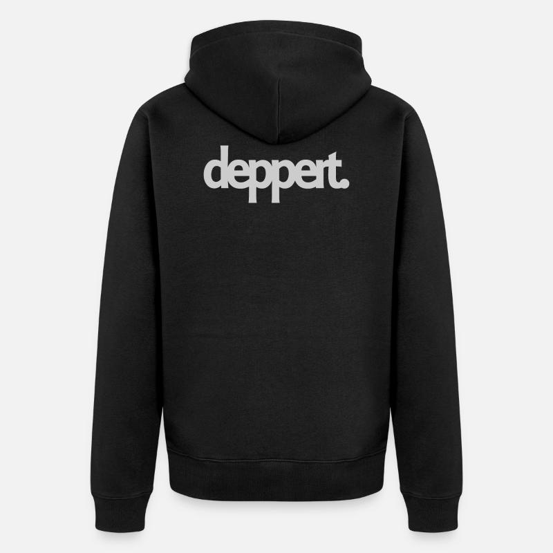 Deppert Doof Geschenkidee - Unisex Premium Bio Zip Hoodie - Schwarz