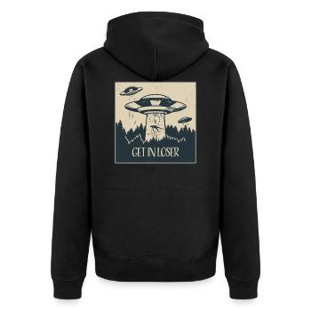 OVNI extraterrestre Drôle de cadeau spatial - Veste à capuche bio Premium Unisexe - noir - Dos - Nico (187cm)