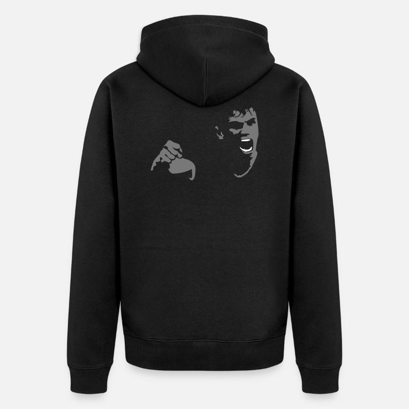 Wütender Brüller / Shouting Man (2c) - Unisex Premium Bio Zip Hoodie - Schwarz
