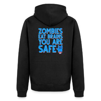 Halloween Zombie Untoter Leiche Kreatur Tot Kostüm - Unisex Premium Bio Zip Hoodie - Schwarz - Hinten - Nico (187cm)